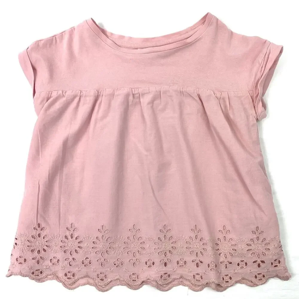 GAP Dusty Pink Eyelet Bottom Shirt Size Small